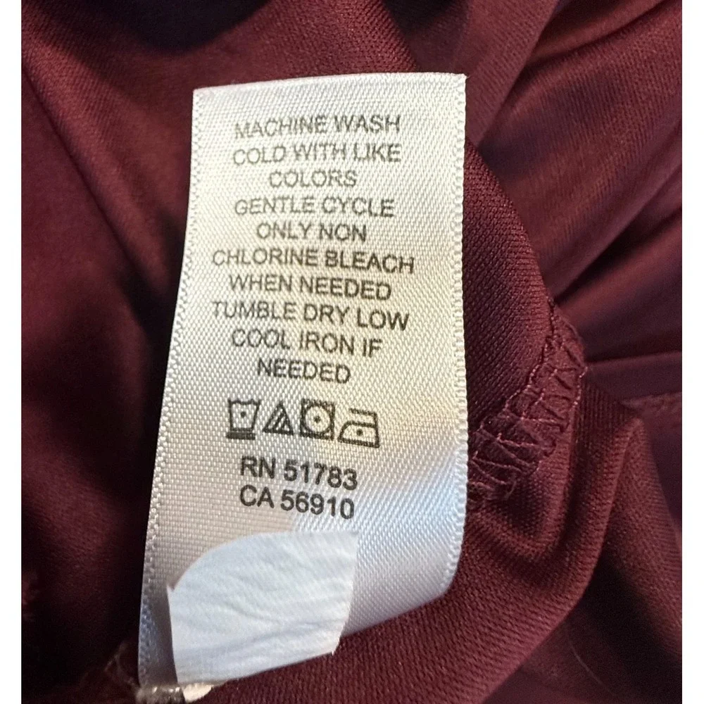 Maurices XXL Burgundy Floral Ruffle Faux Wrap Dress Long Sleeve Boho Midi - Picture 16 of 16